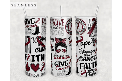 Head And Neck Cancer Awareness Tumbler Wrap, 20 Oz Skinny Tumbler PNG