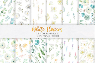 Watercolor Floral Digital Papers Pack