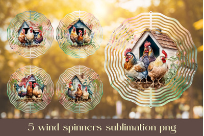 Farmhouse wind spinner sublimation Chicken wind spinner