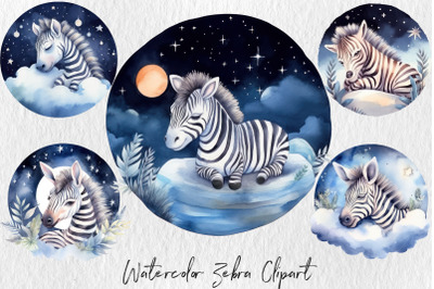 Watercolor zebra clipart