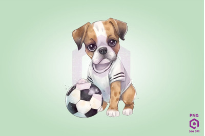 Boxer Dog Playing Football