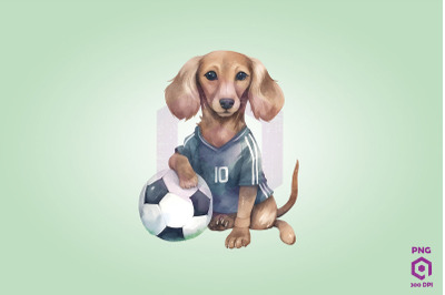 Dachshund Dog Playing Football