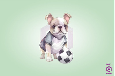 French Bulldog Dog Playing Football