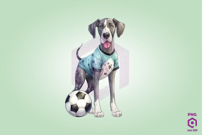 Great Dane Dog Playing Football