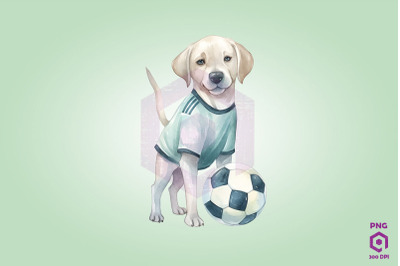 Labrador Retriever Dog Playing Football