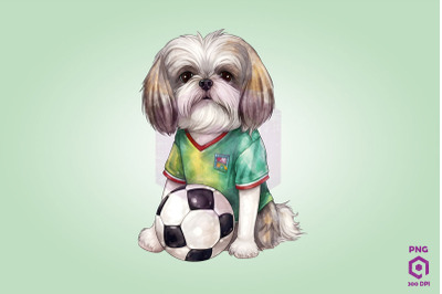 Shih Tzu Dog Playing Football