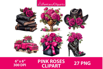 Pink Roses Arrangements Clipart | Mother&#039;s Day Clip Art PNG