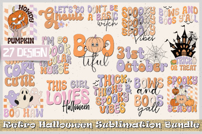 Retro Halloween Sublimation Bundle Vol-7/27 Design