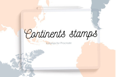 Continents stamps brushes for Procreate