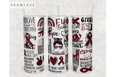 Sickle Cell Awareness Tumbler Wrap, 20 Oz Skinny Tumbler Sublimation