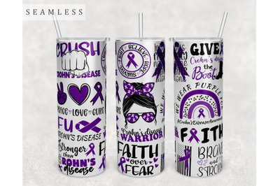 Crohn&#039;s Disease Awareness Tumbler Wrap, 20 Oz Skinny Tumbler PNG