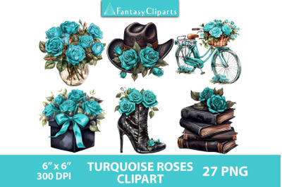 Turquoise Roses Arrangements Clipart | Mother&#039;s Day Clip Art