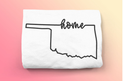 Oklahoma Home State Outline | Embroidery