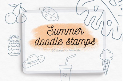 Summer doodle Procreate stamps