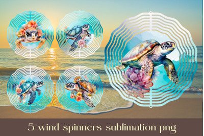 Floral turtle wind spinner sublimation Ocean wind spinner