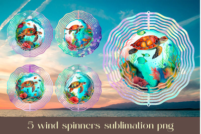Floral turtle wind spinner sublimation Ocean wind spinner