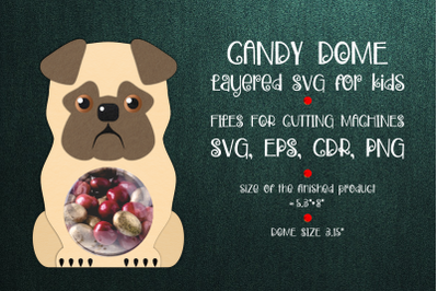 Pug Dog Candy Dome | Paper Craft Template