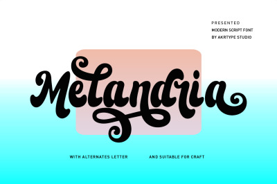 Melandria script font