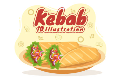 10 Kebab Food Illustration