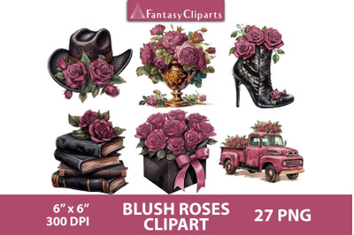 Blush Roses Arrangements Clipart | Mother&#039;s Day Clip Art PNG