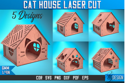 Cat House Laser Cut SVG | Animal House Laser Cut SVG Design | CNC File