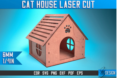 Cat House Laser Cut SVG | Animal House Laser Cut SVG Design | CNC File