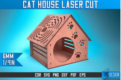 Cat House Laser Cut SVG | Animal House Laser Cut SVG Design | CNC File