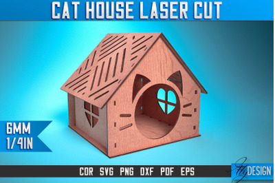 Cat House Laser Cut SVG | Animal House Laser Cut SVG Design | CNC File