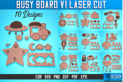 Busy Board Laser Cut SVG | Baby Game Laser Cut SVG Design | CNC Files