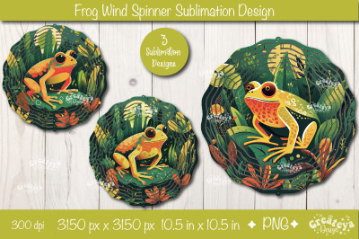 Frog wind spinner| Wind spinner sublimation bundle PNG