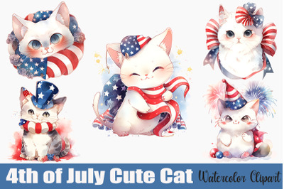 Cute Cat 4th of July Sublimation Bundle