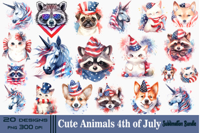 Cute Animals 4th of July Bundle