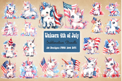 Cute Baby Unicorn 4th of July Bundle