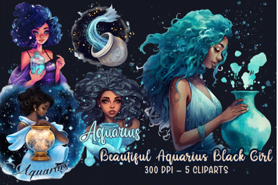 Beautiful Aquarius Black Girl Sublimation