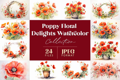 Poppy Floral Delights Watercolor Collection