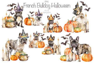 Halloween french Bulldog clipart