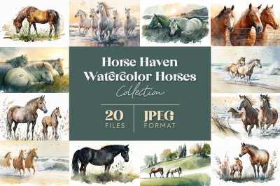Horse Haven: Watercolor Horses Collection