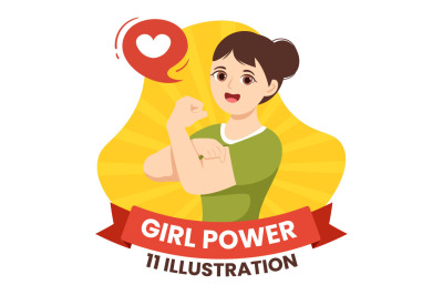 11 Girl Power Vector Illustration