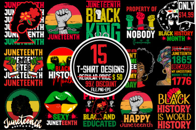 Juneteenth T-shirt Bundle 15,2023 african, american svg bundle ,africa