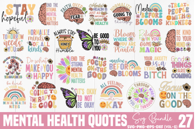 Mental Health SVG Bundle, Mental Health Bundle, Mental Health Quotes S