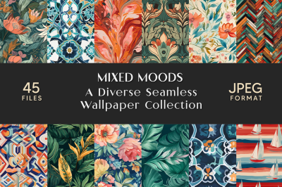 Mixed Moods A Diverse Seamless Wallpaper Collection