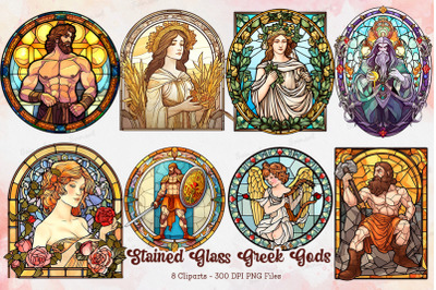 Beautiful Stained Glass Greek Gods