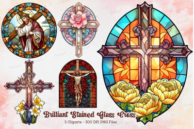 Brilliant Stained Glass Cross