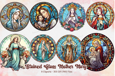Brilliant Stained Glass Mother Mary