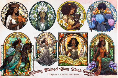 Shining Stained Glass Black Queen