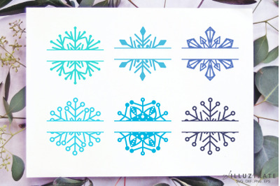 Snowflake Monogram SVG Cut File | Snow Flake Monogram Design