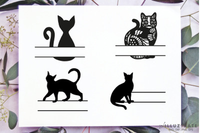 Cat Monogram SVG Cut File | Cat Silhouette SVG Cut File