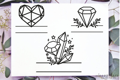 Crystal Monogram SVG Cut File | Crystal Split Monogram
