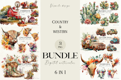 Country &amp; western bundle of 6 collections