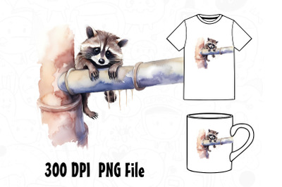 Raccoon Watercolor 01